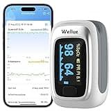 ViATOM Pulsoximeter, Bluetooth Oximeter für messung der sauerstoffsättigung im blut, O2 Pulsmessgerät finger mit OLED Display, Pulsoxymeter mit APP und Batterien für Erwachsene Kinder