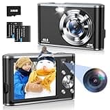 4K Digitalkamera mit Dual-Kamera 48MP Autofocus Fotoapparat Digitalkamera mit 32GB Karte 16X Digitalzoom Vlogging Kamera Kompaktkamera für Einsteiger