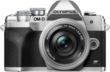 Olympus OM-D E-M10 Mark IV Micro-Four-Thirds-Systemkamera-Kit, 20 MP Sensor, 5-Achsen-Bildstabilisation, leistungsstarker AF, Wi-Fi, Silber inkl. M.Zuiko Digital ED 14 42mm F3.5 5.6 EZ Pancake Silber
