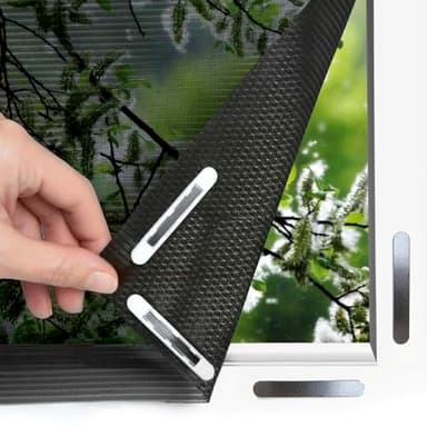 EASYmaxx Insect Protect Fliegengitter Fenster | zuschneidbares Moskitonetz | Insektenschutz Fenster bis 110 x 130 cm | Fliegennetz Magnet mit Pollenschutzgitter - leichte Montage ohne Bohren [Schwarz]