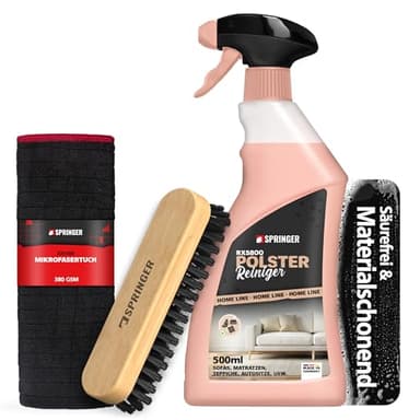 SPRINGER RX5800 - - Polsterreiniger 500 ml Set - - Made in Germany - - Textilreiniger für Flecken wie Fett, Kaffee, Rotwein - - Allzweck Fleckenentferner Reiniger für Sofa, Sessel, Teppich, Auto