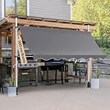 arvioo Klemmmarkise Sonnenschutz, Dein Flexibler Schattenspender, Markise Balkon ohne Bohren 350 cm Breit, Markise Balkon Höhenverstellbar & Winkelverstellbar & UV-beständig & Wetterfest (Anthrazit)