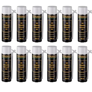 12x Montageschaum 2K B2 400ml | Zargenschaum, Adapterschaum, Schnellschaum, PU Schaum, Bauschaum | 12 Stück