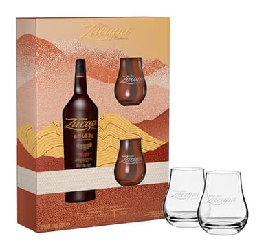 Zacapa Solera Gran Reserva, Exquisiter Rum aus Guatemala, in edler Geschenkverpackung mit 2 Nosing-Gläsern, 40 Prozent vol, 700 ml Einzelflasche, Geschenkset mit zwei Gläsern