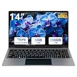 bvate 2025 Laptop 14 Zoll Win11 8GB+256GB SSD Unterstützung 1TB Notebook Celeron N4020 (bis 2.8GHz) 1920x1080p WiFi BT4.2 Deutscher Tastaturschutz und kabellose Maus-Grey-1