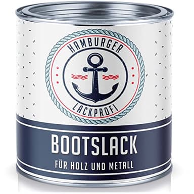 Hamburger Lack-Profi Bootslack GLÄNZEND für Holz und Metall Cremeweiß RAL 9001 Weiß Yachtlack Yachtfarbe Bootsfarbe (1 L)