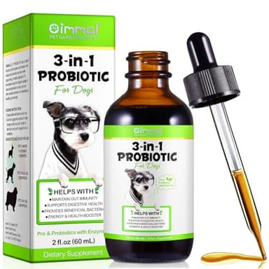 Probiotika für Hunde - 3-in-1 Flüssig Probiotika bei Verstopfung, Durchfall & Blähungen, mit Präbiotika & Verdauungsenzymen