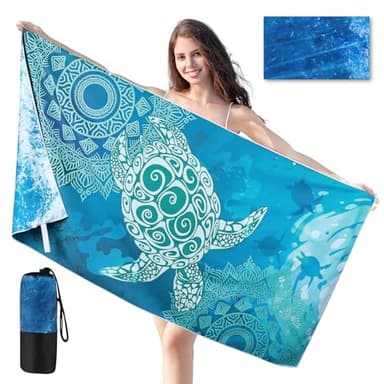 Joyoldelf Mikrofaser Strandtuch - 180 x 90cm Groß Sandfrei Schnelltrocknend & Leicht Strandhandtuch, Ideal für Frauen und Männer am Strand, Schwimmbad oder im Urlaub