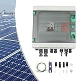 Solar PV Anschlusskasten DC 500V 2-String 63A 2 in 1 out Mit Überspannungsschutz PV, DC Trennschalter Leistungsschalter, Absicherung PV Anlage Verteilerkasten IP65 Beleuchtung Schutz
