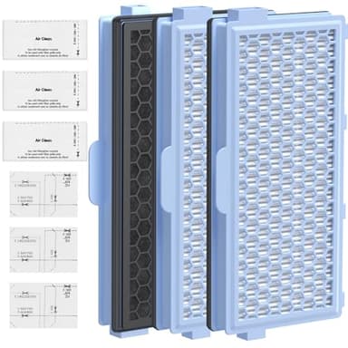 3 Filter für Miele Staubsauger [Compact C1 & C2, Complete C2 & C3, S8340] 3 Motorschutzfilter und 3 Abluftfilter Ersatzfilter Kompatibel mit Miele Staubsaugern S4000, S5000, S6000 & S8000 Series