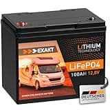 EXAKT LiFePO4 100Ah 12V inkl. BMS Lithium Batterie Solarbatterie Akku Wohnmobil Solar Bootsbatterie USV