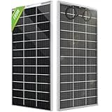 ECO-WORTHY 195W Bifacial Solarpanel 18V, Monokristallin Solarmodul für 12V Batterien, Photovoltaik, Solarpanel 12V Ideal für Wohnmobil, Balkonanlage, Gartenhäuse, Boot
