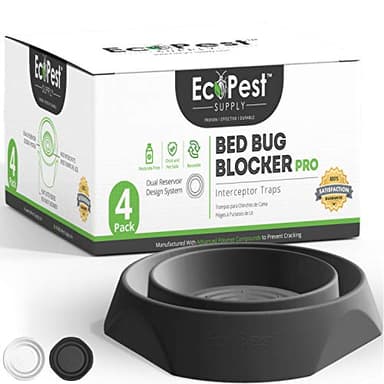 Bettwanzen Detektor – 4er Pack | Bettwanzenfalle Bed Bug Blocker (Pro) | Bettwanzen Test (Shwarz) | Insektenfalle, Wanzen Monitor und Detektor für Bettbeine