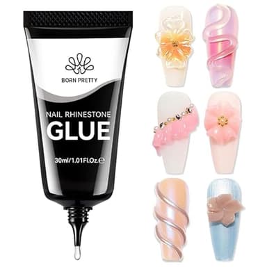 Born Pretty Rhinestone Glue für Nail Charms Nägel Nail Glue Nail Art Strass Kleber für 3D Nägel Edelsteine Perlen Nail Art Juwelen Gehärtet Brauchen Nail Art DIY zu Hause 30ML