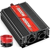 Wechselrichter 12V 230V 2000W/4000W Spannungswandler Power Solar Inverter 2 AC Steckdosen Umwandler Stromwandler für Solarpanel Auto Wohnmobil Fahrzeuge