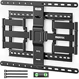 monTEK Ultra Slim TV-Wandhalterung für die meisten 43-90 Zoll Fernseher, 1,1" dünne TV-Halterung vollbewegliche TV-Halterung, doppelt schwenkbar, neigbar, max. VESA 600x400 mm, bis zu ~60 kg