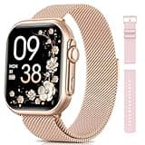 SWGOTA Smartwatch Damen mit 1000mAh Akku, 100 Tage Ultralange Standby, 1.83" Armbanduhr 24H Telefonfunktion/Herzfrequenz/SpO2/Schlaf, 120+Sportmodi, IP68 Fitnessuhr Schrittzähler Android iOS Roségold
