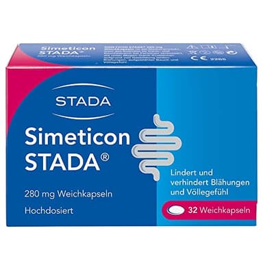 Simeticon STADA 280mg - Medizinprodukt zur Linderung gasbedingter Beschwerden wie Bauchkrämpfe, Blähungen und Völlegefühl - 1 x 32 Weichkapseln