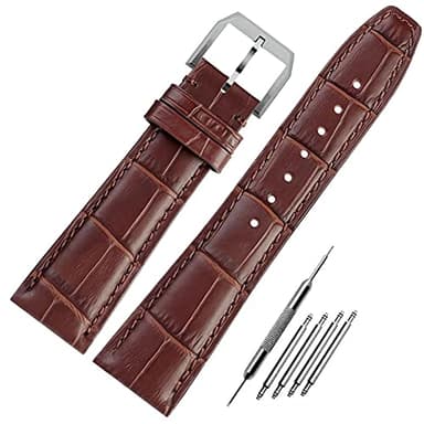 FOUUAAO Uhrenarmbänder für IWC Armband Echtes Leder Uhrenarmbänder 20mm 21mm 22mm Alligator Geprägte Ersatz Faltschließe Armbänder für IWC Portugieser für IWC Portofino Pilot'Watch Armband Original