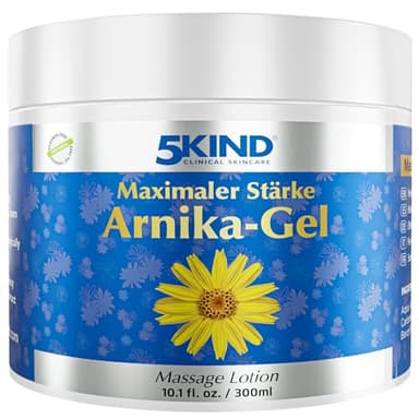 5kind Hochdosiertes Arnika Gel 300 ml - Schnell wirkende Arnikaa Salbe gegen Blutergüsse und Schwellungen - Arnica Montana Extrakt – Arnika Salbe hochkonzentriert für Muskeln und Gelenke von Läufern