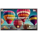SYLVOX 55 Zoll Outdoor TV mit 4K UHD, 2000nit Helligkeit, IP55 Wasserdicht, Voice Assistabt, Draußen Smart Android Ferseher,Bildschirmspiegelung Sun Readable - Pool Pro