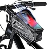 Faireach Fahrradtasche Rahmen Wasserdicht, Handytasche Fahrrad mit 2,2L Große Kapazität und Face ID Funktion, Rahmentasche Fahrrad Touchscreen für Smartphones 5,5-7 Zoll