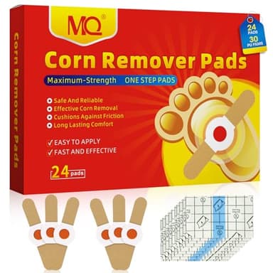 MQ Hühneraugenpflaster Pflaster, 24 Stücke Hühneraugen Pflaster Corn Removal Pads, Zur Behandlung hartnäckiger Hühneraugen Entferner und Hornhaut