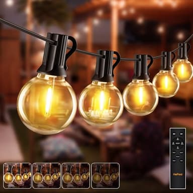 HeiPard LED Lichterkette Außen 20M -30+2 G40 Glühbirnen Lichterkette Outdoor Strom mit Fernbedienung, Timer & Dimmbar, Wasserdicht für Garten, Pavillon, Terrasse, Balkon, Hochzeiten, Partys