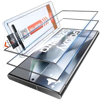 LK für Samsung Galaxy S24 Ultra Panzer Schutz Glas, 2 Stück Vollständige Abdeckung Schutzfolie, Auto-Installation, 0 Staub & Blasen, Kratzfest, HD&Anti-Fingerabdruck für Samsung S24 Ultra Glasfoile
