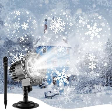 shirylzee LED Schneeflocken Projektor Lichter, Weihnachtsbeleuchtung Projektor Aussen, IP65 Wasserdicht, Weihnachten Projektionslampe für Innen und Aussen Deko, Weihnachts, Halloween, Garte