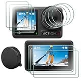 FiTSTILL FitStil Displayschutzfolie [9er-Pack] für DJI OSMO Action 4, ultraklarer Displayschutz aus gehärtetem Glas (Vorder- und Rückseite) + Objektivschutz + Objektivabdeckung
