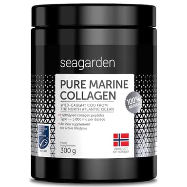 Seagarden Marine Collagen Pulver - Reines Typ 1 Kollagen aus wildem Kabeljau-Proteinpeptide für Haut, Haare, Muskeln & Knochen - 300 g (60 Portionen)
