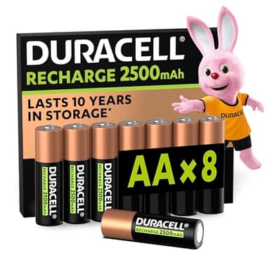 Duracell Akku AA, wiederaufladbare Batterien AA, 8 Stück, Unsere Nr. 1 - längste Haltbarkeit pro Aufladung, vorgeladen [Amazon exclusive]