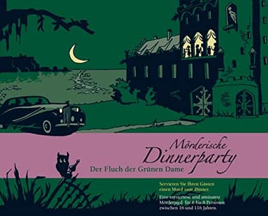 Mörderische Dinnerparty – Der Fluch der Grünen Dame - Krimidinner für zuhause 6 bis 8 Personen - spannendes Krimi Dinner Spiel - Krimispiel für Erwachsene