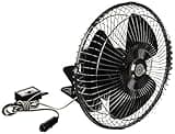 All ride Mini Ventilator 24V - Clip Ventilator für Auto und LKW - Mit Clip und 2 m langem Stromkabel - Zigarettenanzünder für Auto - Auto-Gadget und LKW-Zubehör - Schwarz/Silber