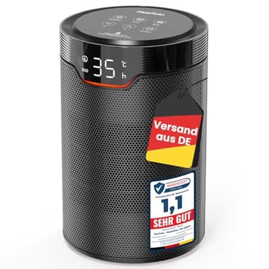 Heefoto Heizlüfter Energiesparend [TESTSIEGER], 1500W ECO Heizlüfter Klein, Heizlüfter Leise mit 24h Timer, Kipp- und Überhitzungsschutz