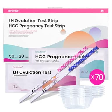 Femometer 50 ovulationstest + 20 Schwangerschaftstest 25 miu/ml optimaler Sensitivität