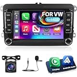 NHOPEEW 7 Zoll 4 + 64G Android Autoradio für VW Passat b6 b7 Golf 5 6 Jetta T5 EOS Polo Touran Seat Sharan - Unterstützung Drahtlos Carplay & Android Auto WiFi GPS FM RDS Mirror Link + Rückfahrkamera