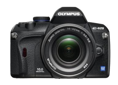 Olympus Evolt E420 Digitalkamera, 10 MP, E420 mit 14-42 mm Objektiv, schwarz, full-size
