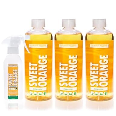 Das blaue Wunder Orangenreiniger Sweet Orange Konzentrat 3 x 750 ml | Universalreiniger | Fettlöser | Fleckenentferner | als Bodenreiniger, Badreiniger, Küchenreiniger | inkl. Sprühflasche