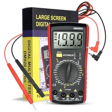 Vothen Digital Multimeter, Voltmeter Batterietester Spannungsprüfer Durchgangsprüfer Ohm Volt Ampere, Messgerät AC/DC Spannung Strom Widerstand Diode Transistor Großes LCD Maintenance Detection Tool