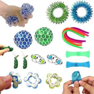 16 Stück Anti Stress Spielzeug, Adhs Spielzeug Set für Erwachsene, Fidget Toys zur Beruhigung und Konzentration, Fidget Toys Erleichterung Angstlust, Ideal für Reisen, Schule und Zuhause