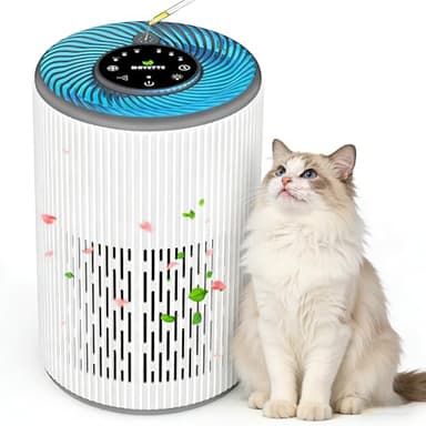 DAYETTE Tragbarer Luftreiniger für Allergiker mit Duftschwamm und blauem Nachtlicht, Timer, Ruhemodus (20 dB), HEPA-Luftfilter gegen Schimmel, Staub, Pollen, Gerüche, Tierhaare