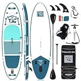 TIGERXBANG SUP Boards Stand Up Paddling Board 320x82x15cm, aufblasbare Paddle-Boards mit Doppelschläger-Paddel, Kajak-Sitz, Defender-Pro-Kollektion Blau