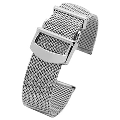 AISNXOQI Watch Armband für IWC Portugieser W391012 SERIE WEIRSBAND MEN Mailand Edelstahl 20mm 22 mm Uhrbandhalter (Farbe: Silber, Größe: 22 mm kein Logo)
