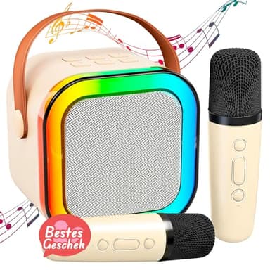 Karaoke Maschine Kinder mit 2 Karaoke Mikrofon Kinder: [Neueste] Kinder Karaoke mit 2 Mikrofonen - Karaoke Anlage - Mini Karaoke - Geschenke für Mädchen - Musikinstrumentzubehör Spielzeug