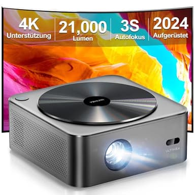 Ultimea Beamer Full HD 1080P Native mit Autofokus und 6D Trapezkorrektur, Beamer 4K Heimkino Unterstützt 700 ANSI 21000 Lumen, 5G WiFi Projektor Bluetooth, Outdoor Projektor für iOS/Android/TV Stick