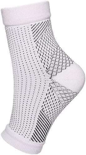 titeberg Kompressionssocken für die Nacht – Medizinische Stützstrümpfe gegen Krampfadern & geschwollene Füße – Venenunterstützung & Durchblutungsförderung (L/XL 40-46,Weiß 1Paar)