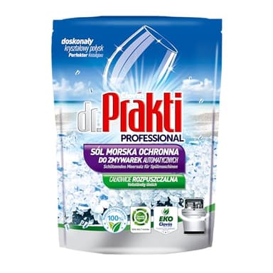 dr.Prakti Spülmaschinensalz – Effektive Wasserenthärtung aus Meersalz, verhindert Kalkablagerungen, sorgt für streifenfreies, glänzendes Geschirr, 1,5 kg