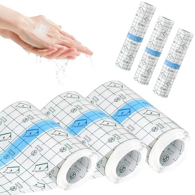 3 Rollen Tattoo Folie,Duschpflaster Wasserfest,Duschpflaster,Tattoo Pflaster,Tattoo Pflaster Wasserdicht,Second Skin,Wasserdicht Transparent Bandage Zum Sport, Duschen((2 Rollen 2m+1 Rollen 1m)